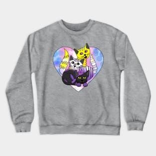 Three Non-binary Kitties Again Crewneck Sweatshirt